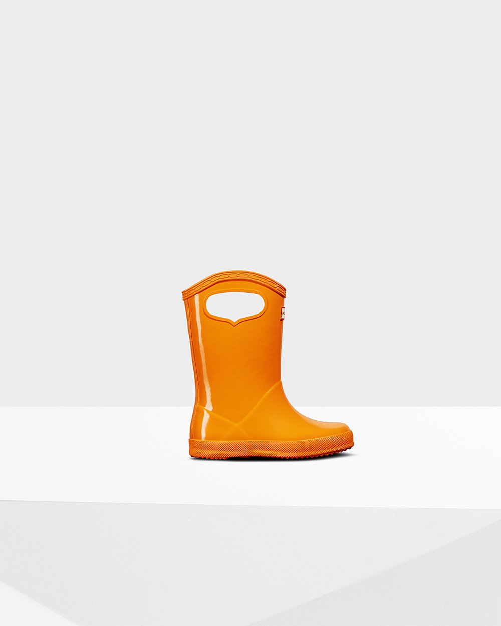 Kids Hunter Rain Boots Orange - Original First Classic Grab Handle Gloss - 8537409-KH